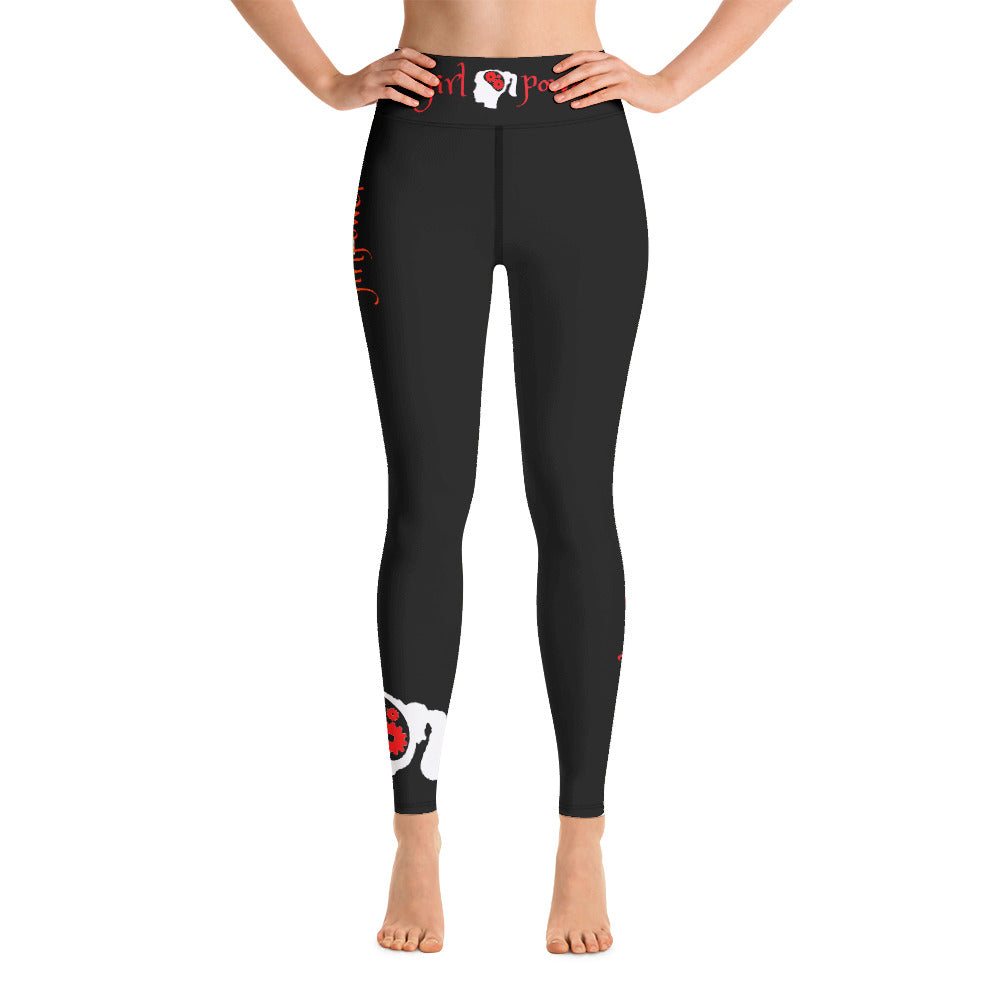 Athletic Wear Leggings for Active Girls- #girlpower. Wear-Your-Attitude Yoga Pants- Black, Beige, Plum . WickedYo.